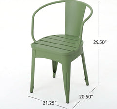 Colmar Outdoor Iron Bistro Set 3 Piece Matte Green-2