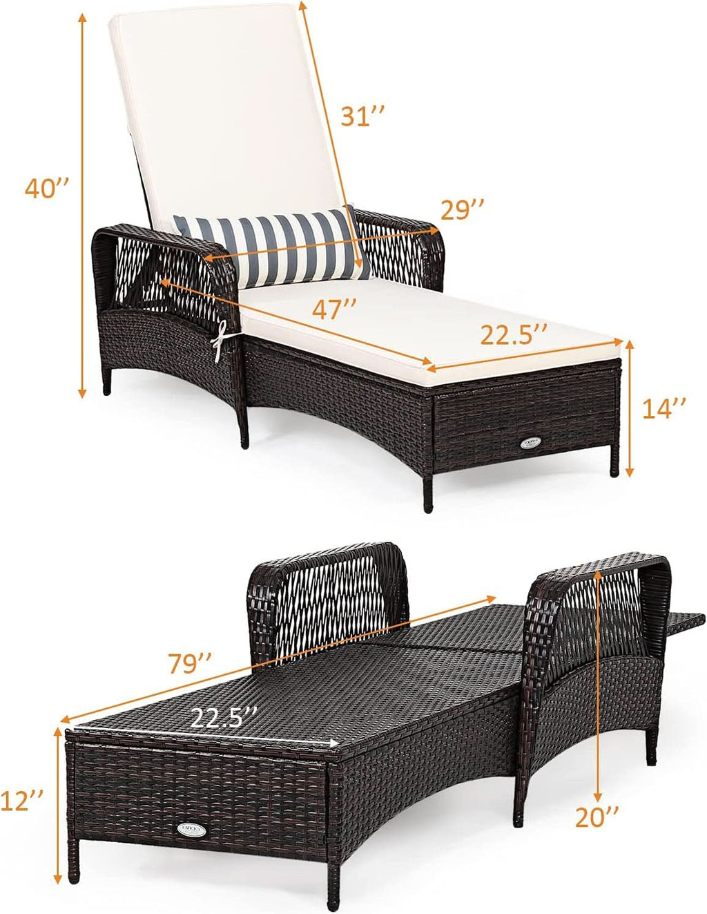Adjustable Rattan Chaise Lounge Chair for Outdoor Relaxation-2