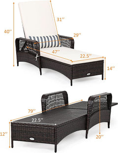 Adjustable Rattan Chaise Lounge Chair for Outdoor Relaxation-2