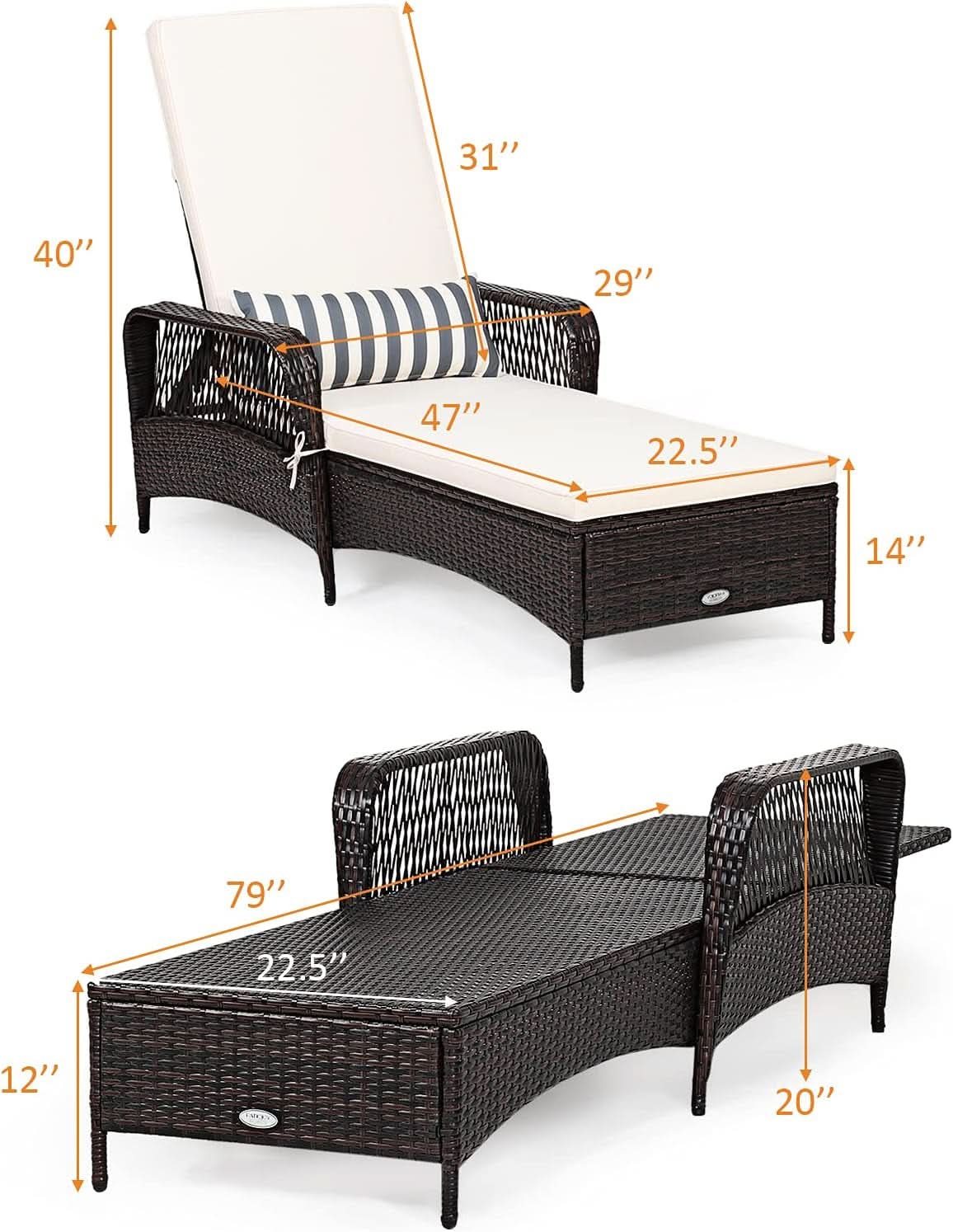 Adjustable Rattan Chaise Lounge Chair for Outdoor Relaxation-2