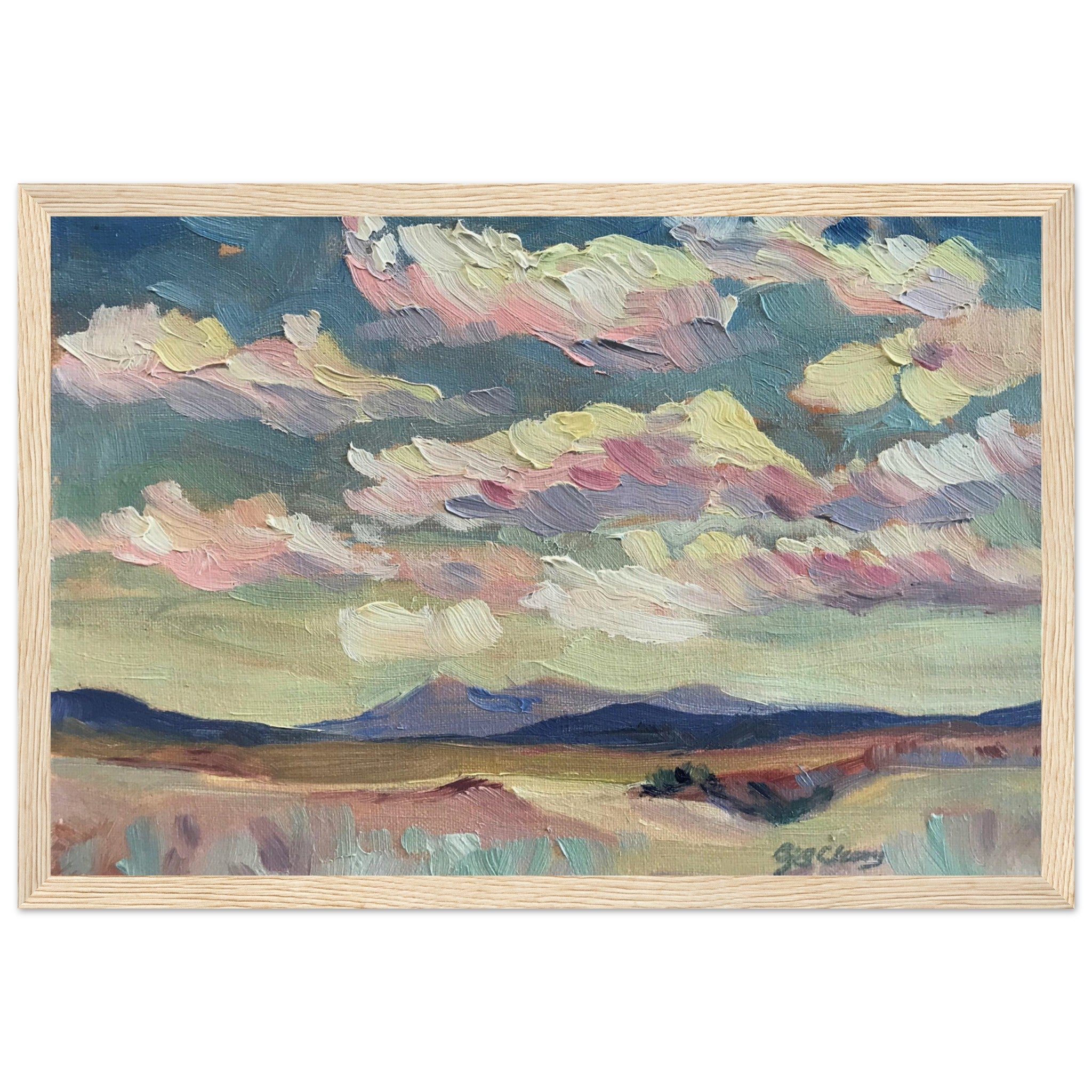'Rio Chama' Southwestern Landscape I 12x16 inch Wooden Framed Art Print I Original Artwork by American Artist Barbara Cleary I F71-1