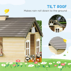Wooden Outdoor Play house With Working Door Windows-4