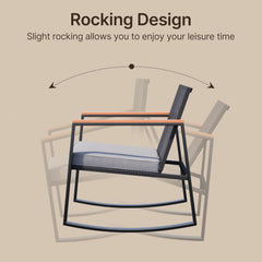 Outdoor Rocking Bistro Set With Cushions And Glass Table-4