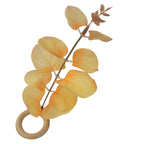 Set of 4 Yellow Leaf Eucalyptus Napkin Rings, Rustic Napkin Ring, Minimalist Tabledecor, Oriental Tabledeco-3