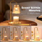 Candle Warmer Lamp With Programmable Timer Goldtone