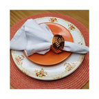 Maison Charlo | Set of 4 Metallic Rustic Braided Napkin Rings by Charlo - orange, pink for Mother's Day, Gift, Birthday-3