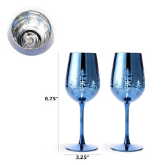 Crystal Christmas Tree Stemmed Wine & Water Glasses - Set of 2-3