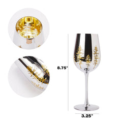 Crystal Christmas Tree Stemmed Wine & Water Glasses - Set of 2-4