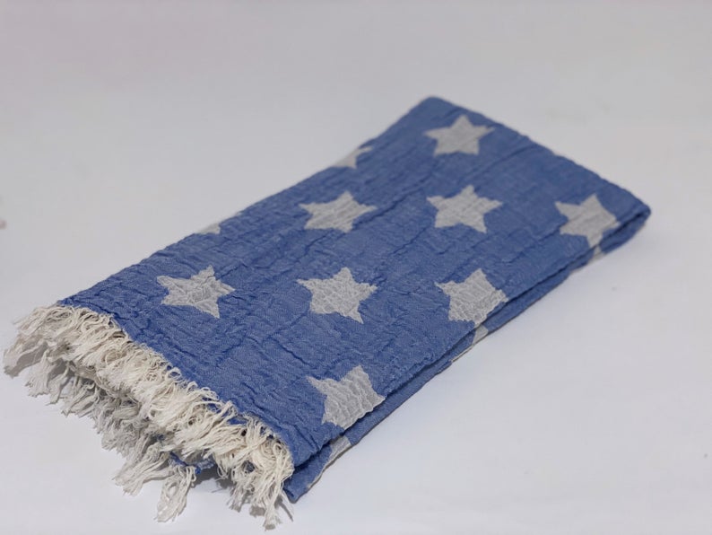 STAR BLUE TURKISH TOWEL-2