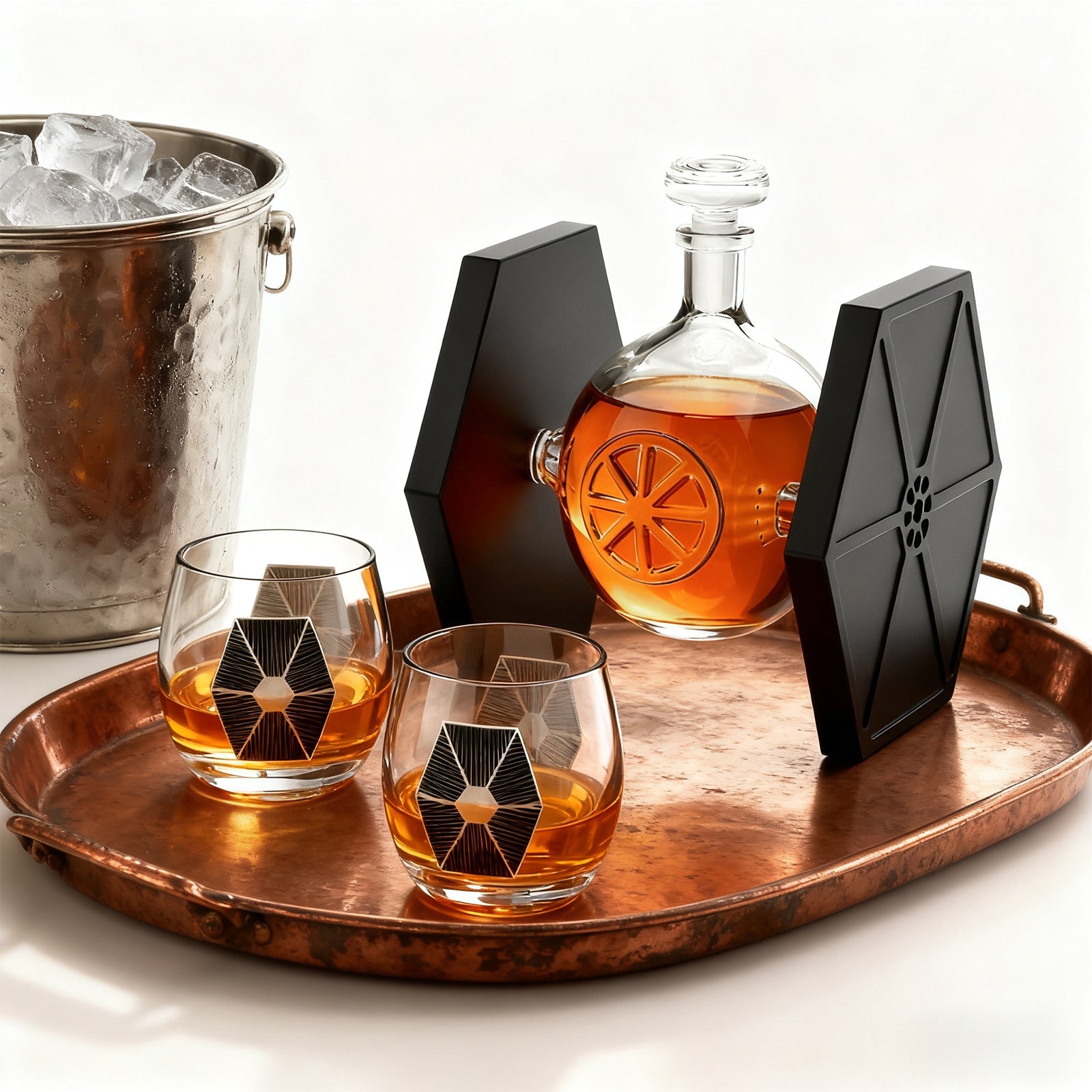 Dark Nova Interceptor Decanter Set | Handmade Glass | 17 Oz-2