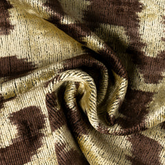 Handmade Velvet Pillow with insert – Olive & Brown Ikat Pattern, 16x24"