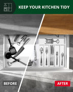Basic Silverware Drawer Organizer, White-2