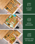 Silverware Drawer Organizer, Natural (9 Slots)-4