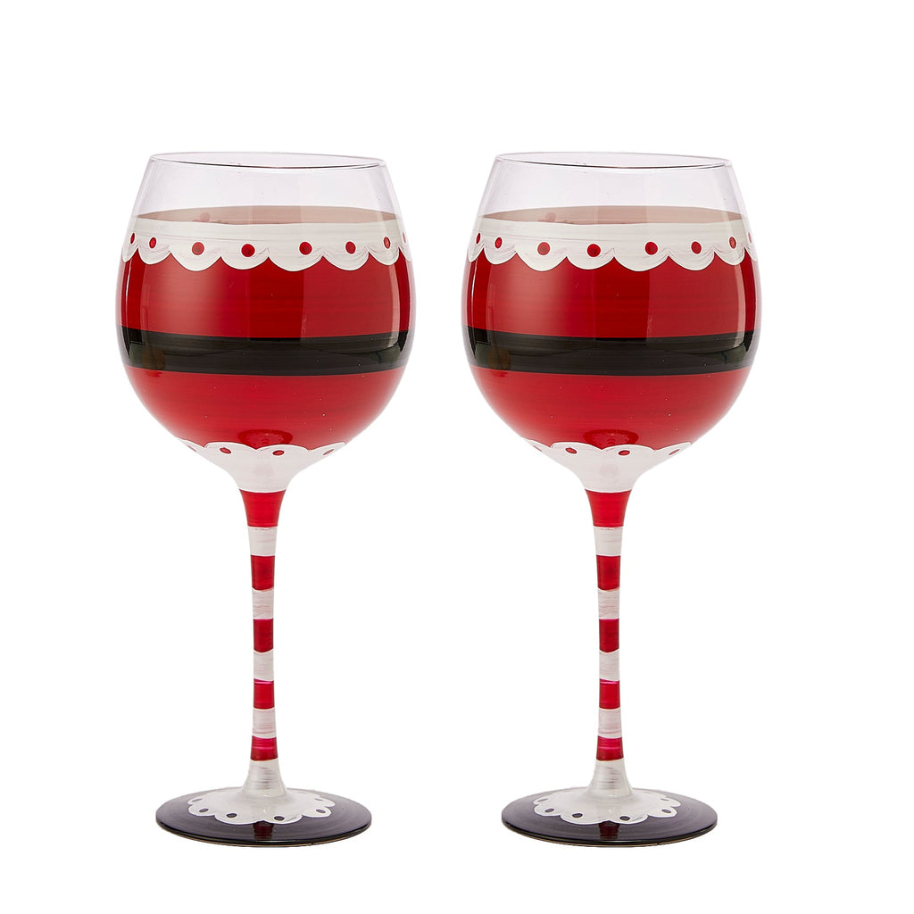 Santa's Elf Stemmed Wine & Water Glasses - Set of 2