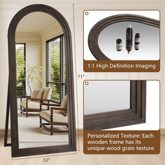Arched Full Length Mirror Chestnut Graceful Framed-3