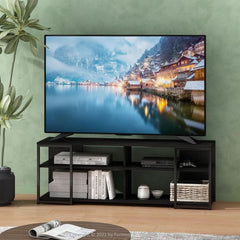 Entertainment Center TV Stand 65 Inch With Metal Frame Americano Black-2