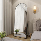 65x24Inch ExtraLarge Length Arched Floor Mirror Black-4