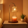 Flower Shaped Ceramic Candle Warmer Lampstand Timer