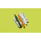 3 Piece Printed Knife Set with Sheaths, Orange Zest-1