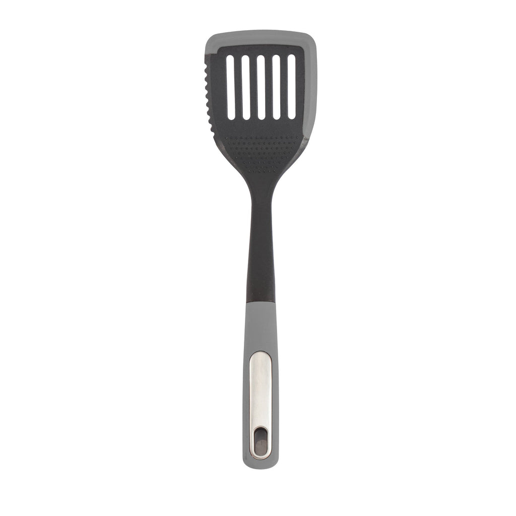 Silicone Scratch and Heat Resistance Edge Slotted Turner, Grey-1