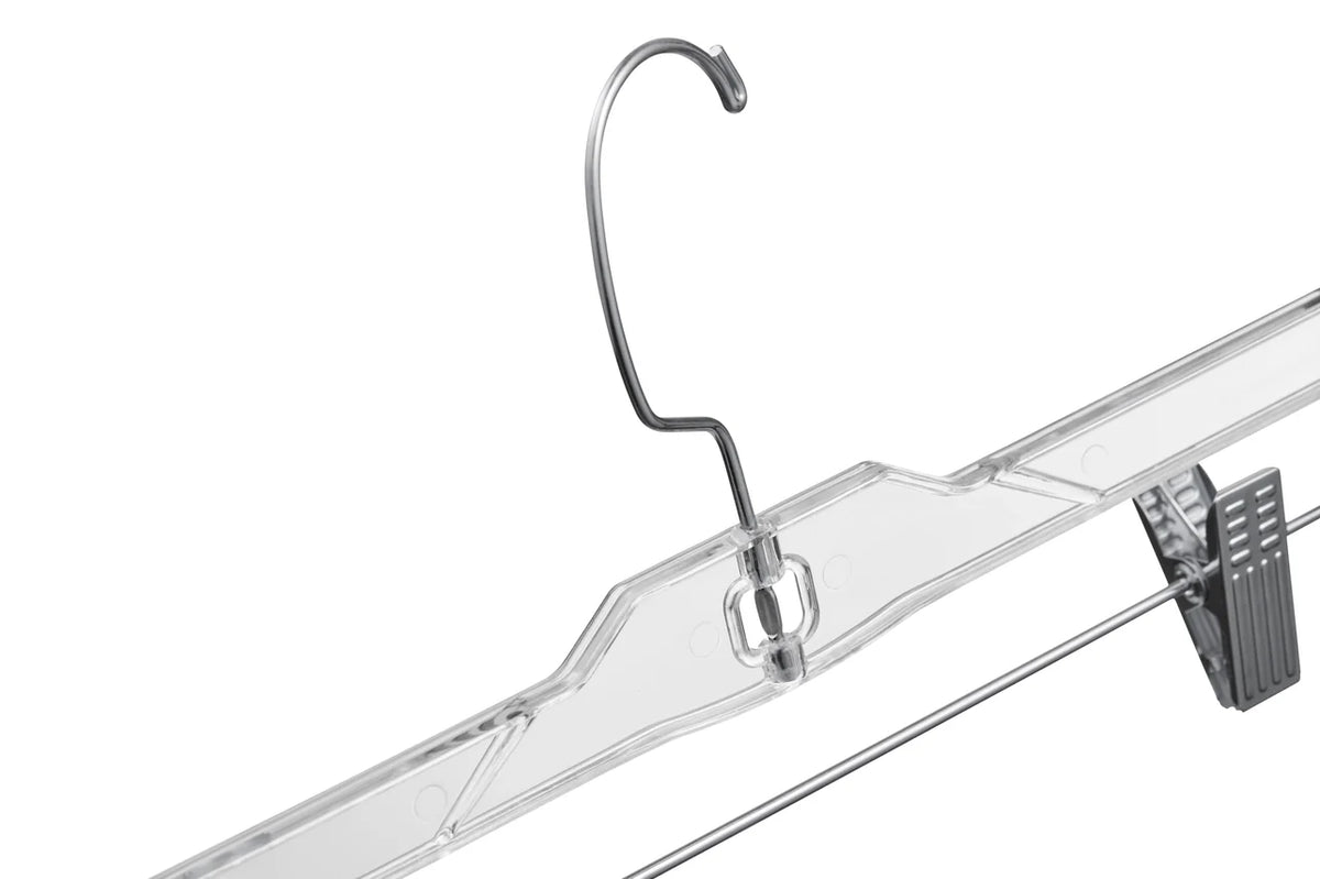 Clear Pant Hangers with Adjustable Non-Slip Clips - 100 Pack-2