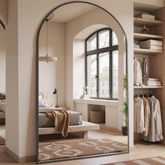 Architectural Arched Full Length Mirror 81x41 Black-1