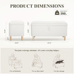 Cream Storage Ottoman Bench With Hidden Compartments-1