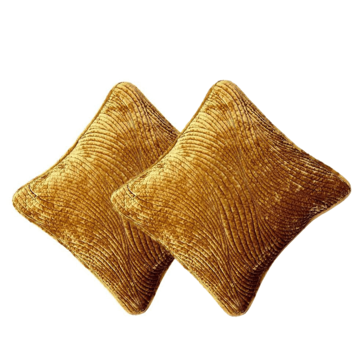 Tache Velvet Dreams Melted Gold Plush Waves Cushion Covers / Euro Sham (JHW-852Y)-3
