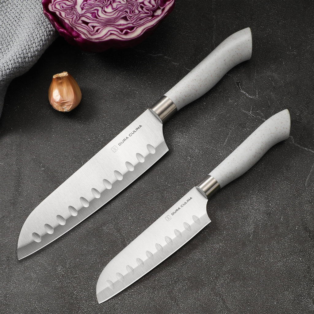 EcoCut 10 Piece Kitchen Knife Set With Blade Guards, Grey-3