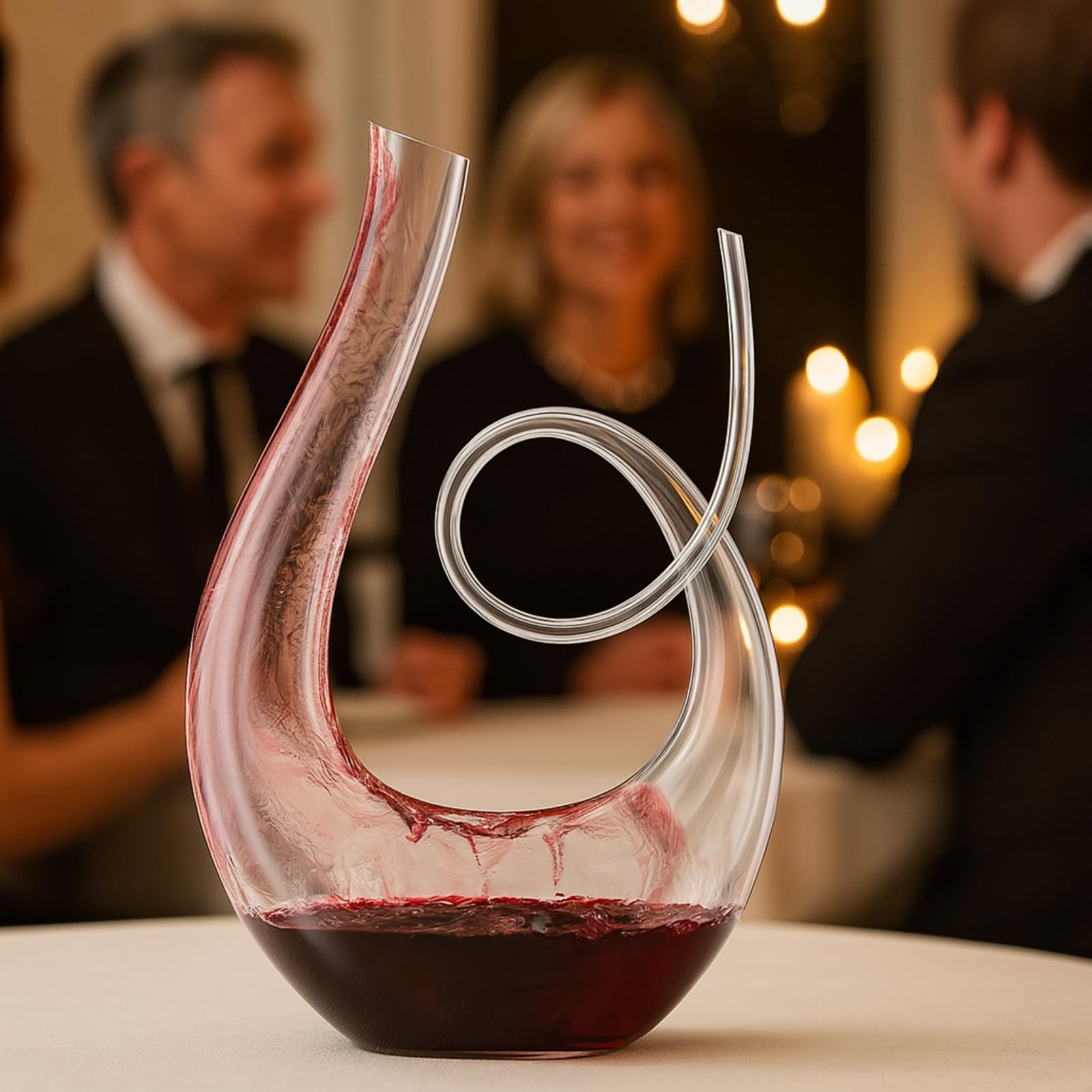 Art Series Swirl Wine Decanter – Hand Blown, Lead-Free Glass-2