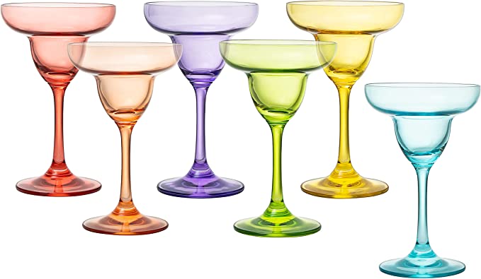 The Wine Savant Hand Blown Colorful Margarita (Set of 6)-4