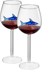 Shark-Inspired Wine Glasses Set of 2 – 13oz-0