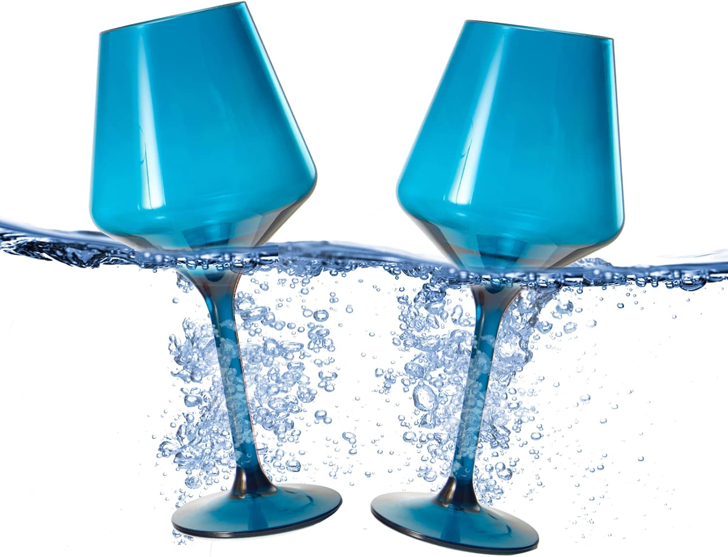 Floating Wine Glasses for Pool - Set of 2-15 OZ (Green)