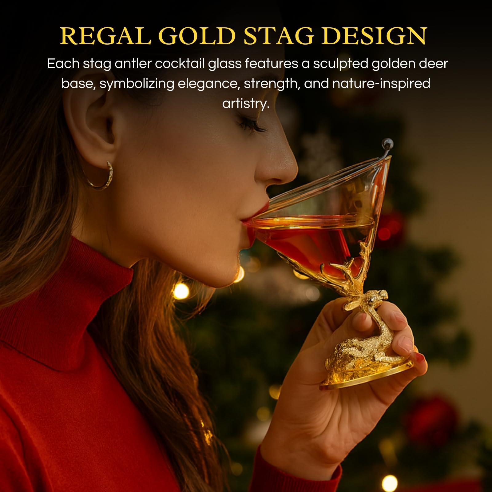 Stag Antler Cocktail Glasses Set of 2-2