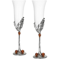 Stemmed Skeleton Champagne Glasses Set of 2
