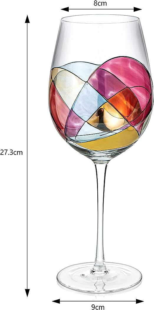Painted STEMMED wine glass box set - 2 glasses