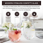 Confetti Stemless Wine Glasses Set of 2, 18.6oz-3