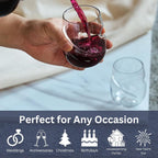 Khen Unbreakable Aerating Stemless Wine Glasses Set of 2-13 oz Clear Glass