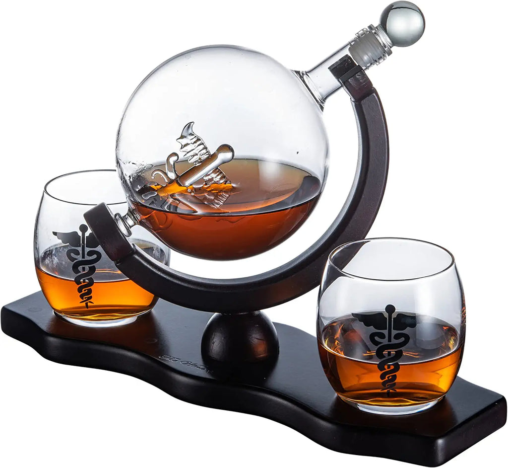 Doctors Dr. & Healthcare Worker Gifts Men & Women - Wine & Whiskey Symbol