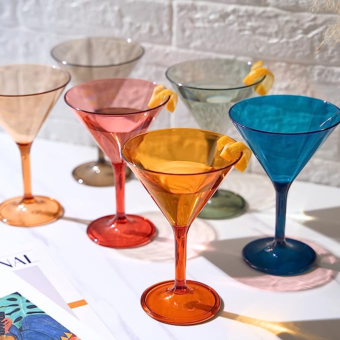 Unbreakable Pastel Color Acrylic Martini Glasses | Set of 6-1