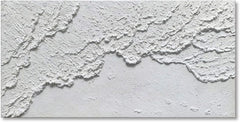 White Textured Oceanic Wave Wall Art