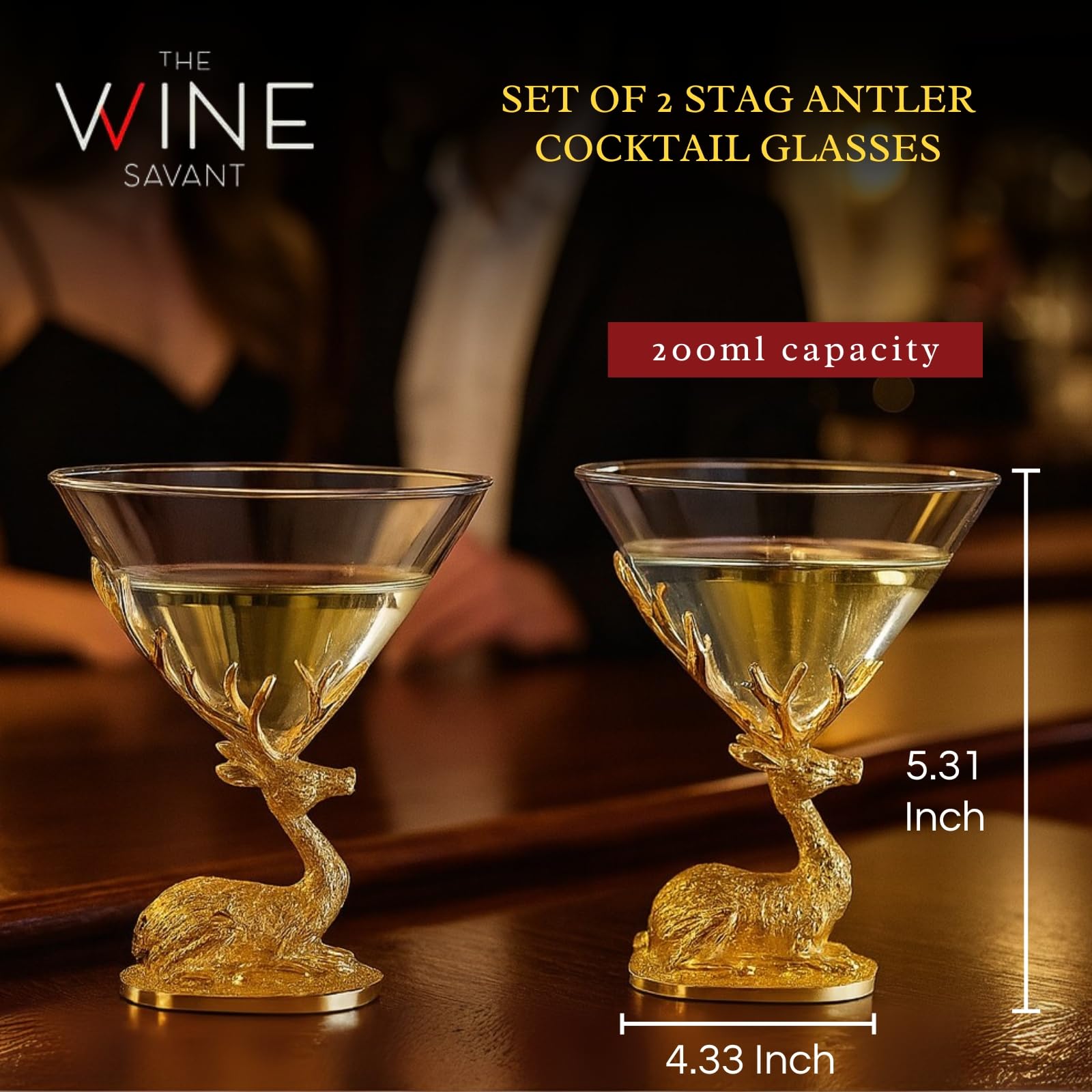 Stag Antler Cocktail Glasses Set of 2-1