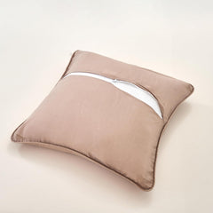 DaDa Bedding Set of 2-Pieces Sandy Beige Taupe Square Cushion Throw Pillow Covers, 18" x 18" (JHW-585)-4