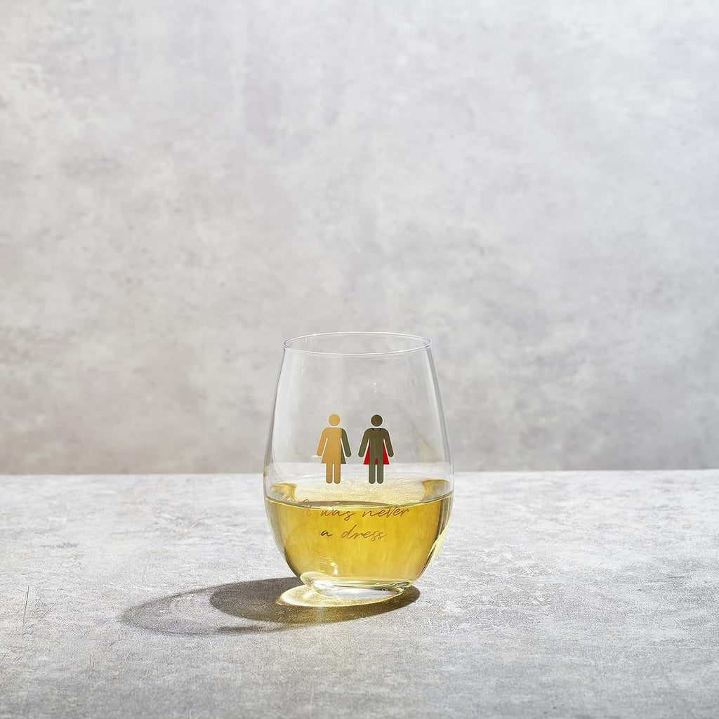 It Was Never a Dress, It Was Always a Cape Wine Glass-1