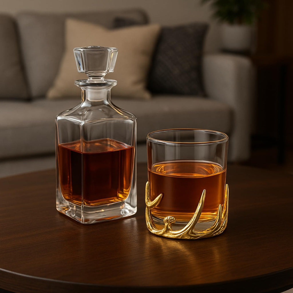 Gold Antler Double Old Fashioned Whiskey Glass, 11.84 oz DOF Tumbler
