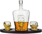 Skull King Skeleton Wine & Whiskey Globe Decanter Set 750 mL