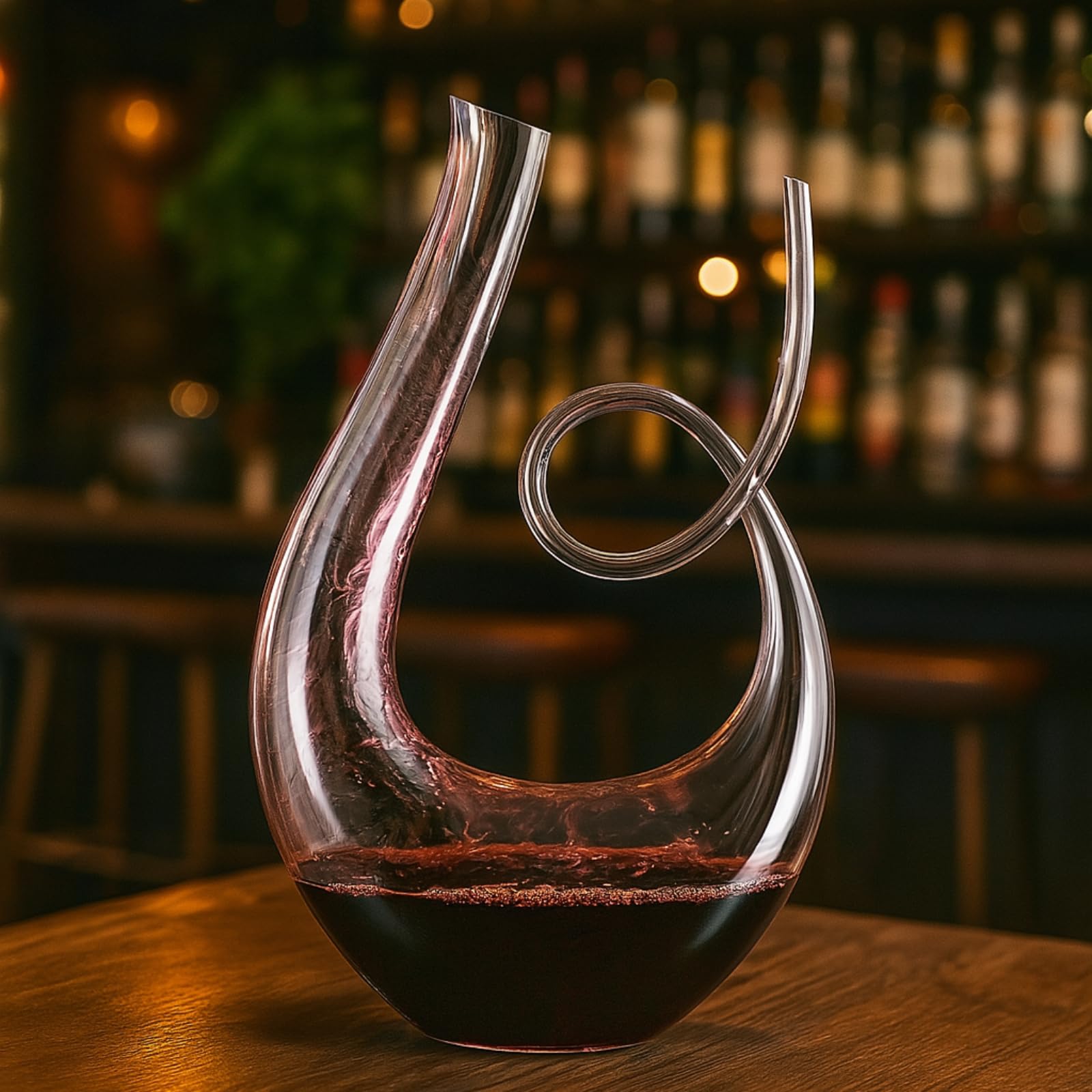 Art Series Swirl Wine Decanter – Hand Blown, Lead-Free Glass-0