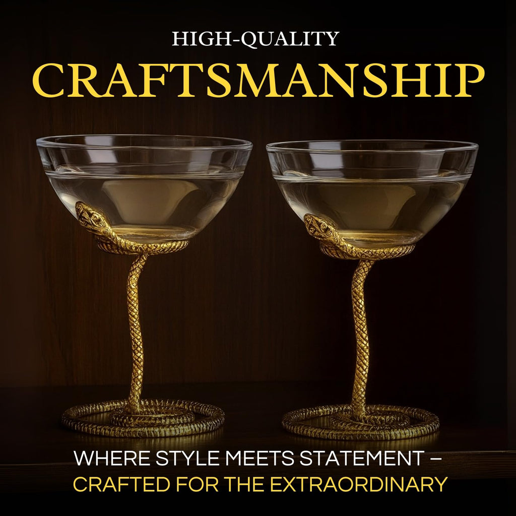 Snake Serpent Cocktail Glasses - 2 Set-4