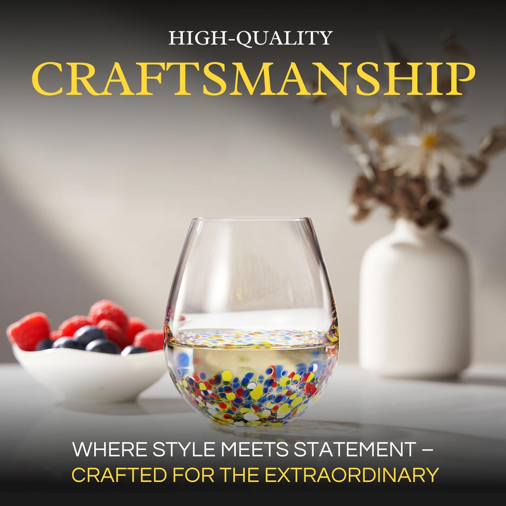 Large Stemless Wine Glasses – Set of 2-14oz-4