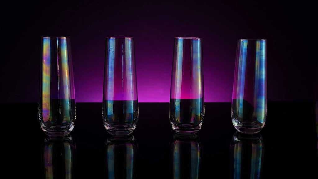 Iridescent Luster Pearl Radiance Set of 4 Wine Glasses 10oz-2